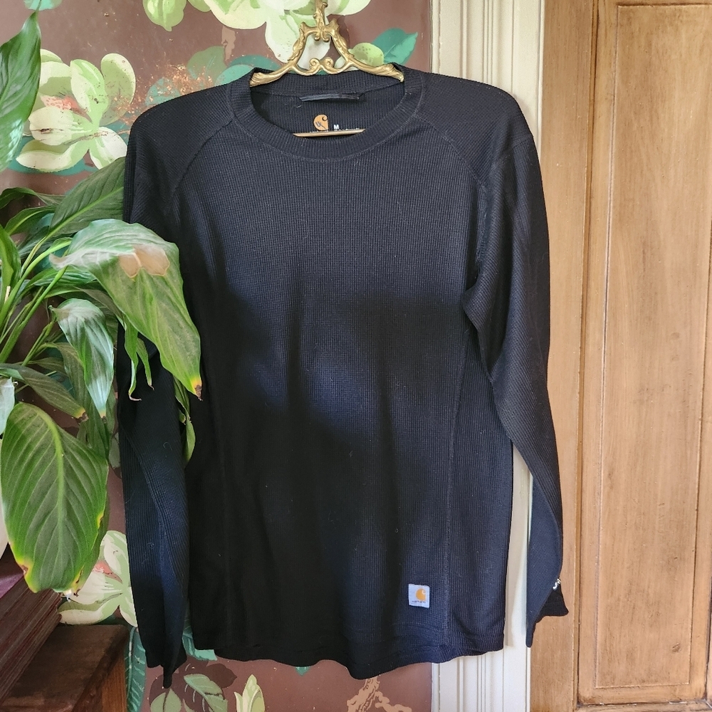 Carhartt Force Black Long Sleeve Thermal Shirt Men’s M Regular Workwear Esse